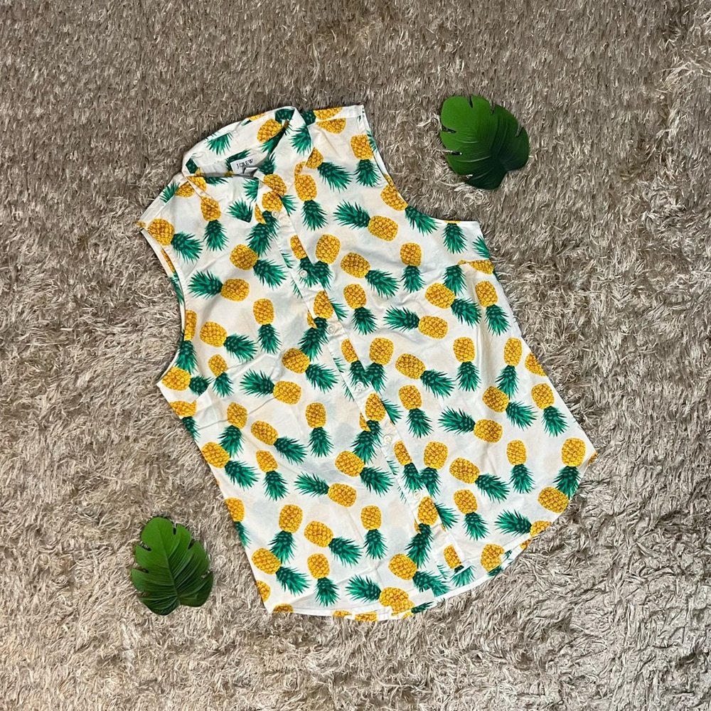 NWT J. Crew Sleeveless Cotton Poplin Shirt in Signature Fit